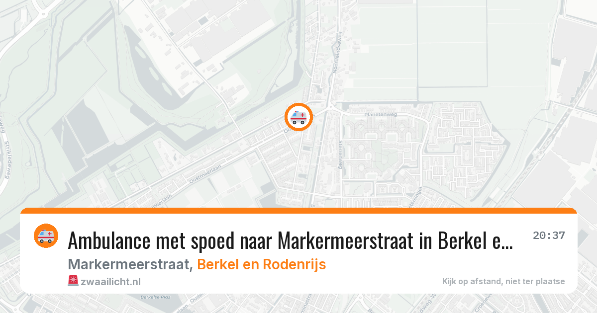 Ambulance met spoed naar Markermeerstraat in Berkel en Rodenrijs — 8 aug 2026