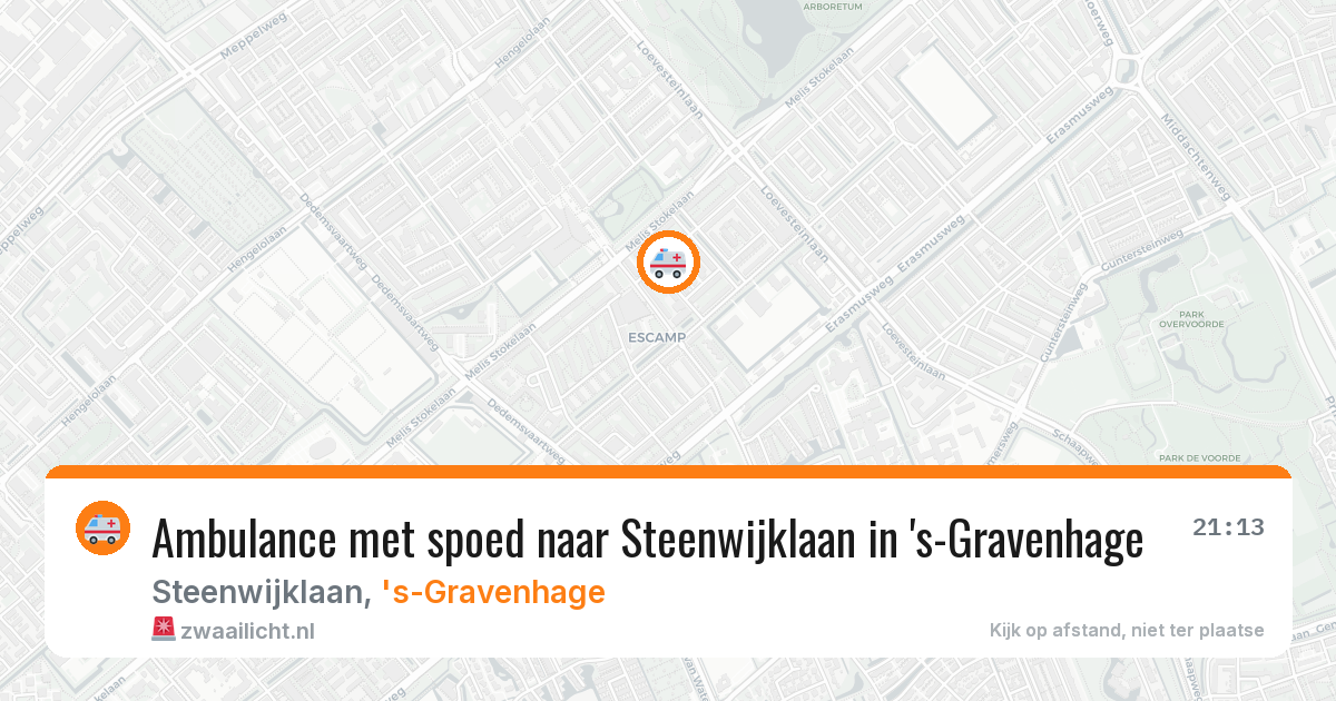 Ambulance met spoed naar Steenwijklaan in 's-Gravenhage — 13 aug 2026