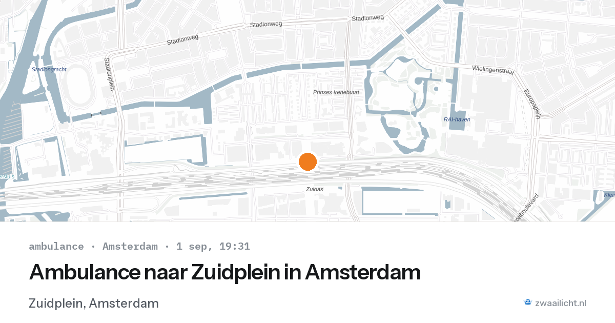 Ambulance naar Zuidplein in Amsterdam — 1 sep 2026