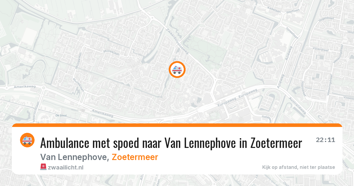 Ambulance met spoed naar Van Lennephove in Zoetermeer — 22 jun 2026