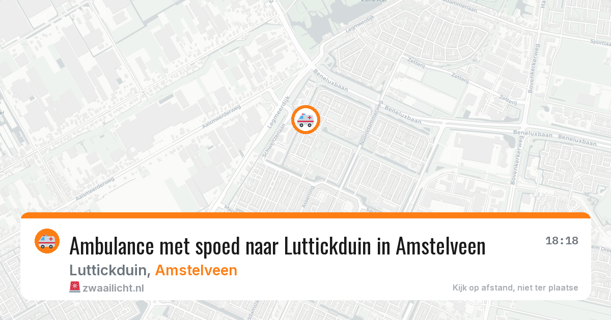 Ambulance met spoed naar Luttickduin in Amstelveen — 10 aug 2026