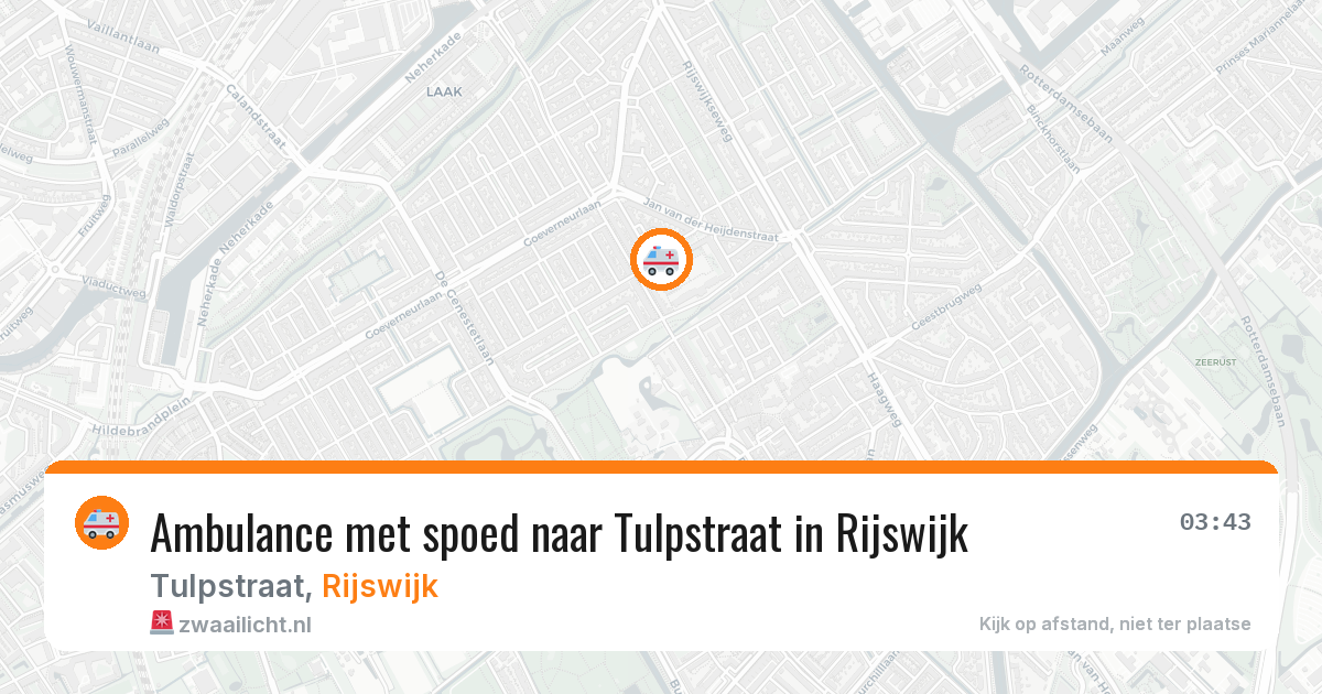 Ambulance met spoed naar Tulpstraat in Rijswijk — 10 jul 2026