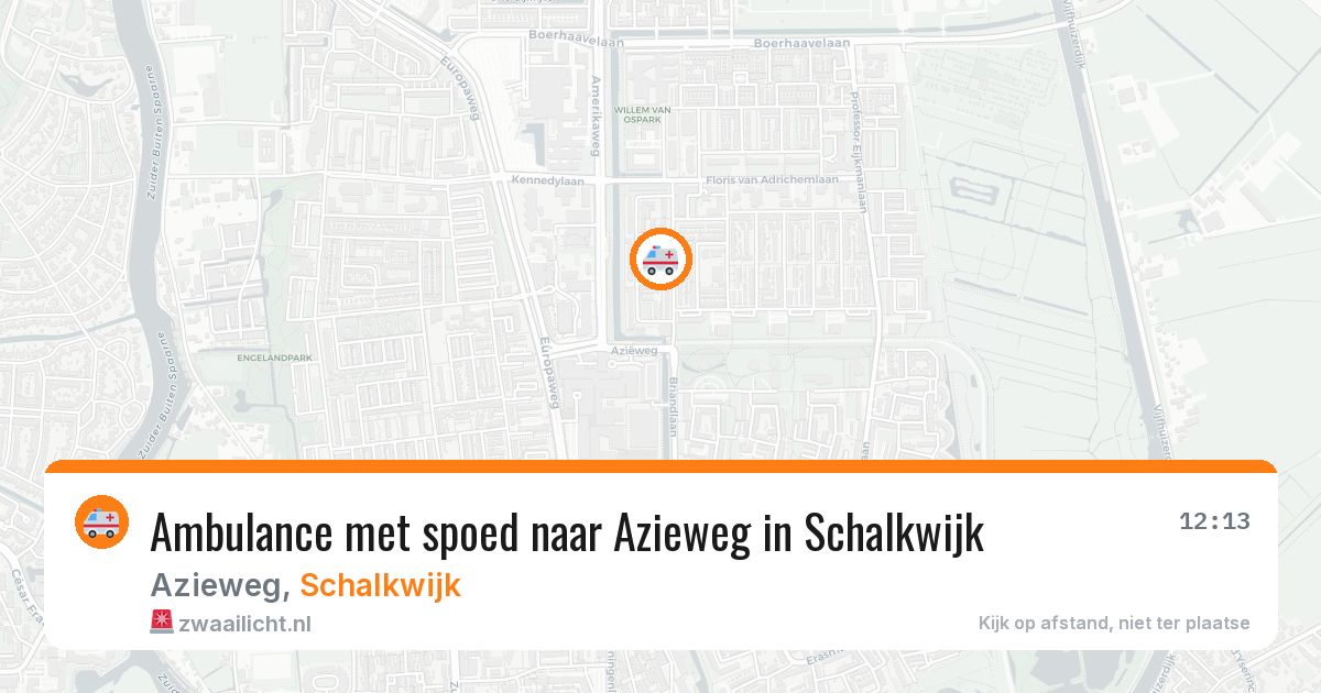 Ambulance met spoed naar Azieweg in Schalkwijk — 24 mrt 2026