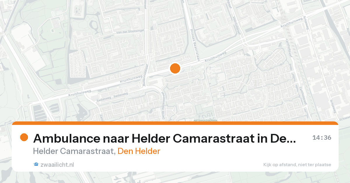 Ambulance naar Helder Camarastraat in Den Helder — 25 aug 2026