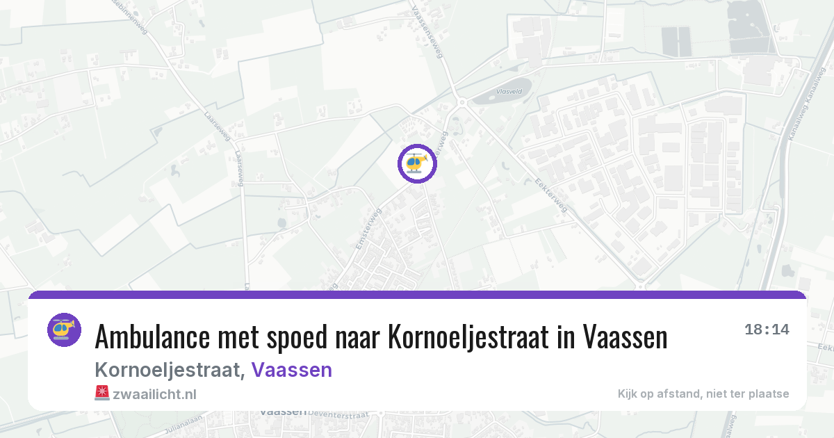 Ambulance met spoed naar Kornoeljestraat in Vaassen — 5 jul 2026