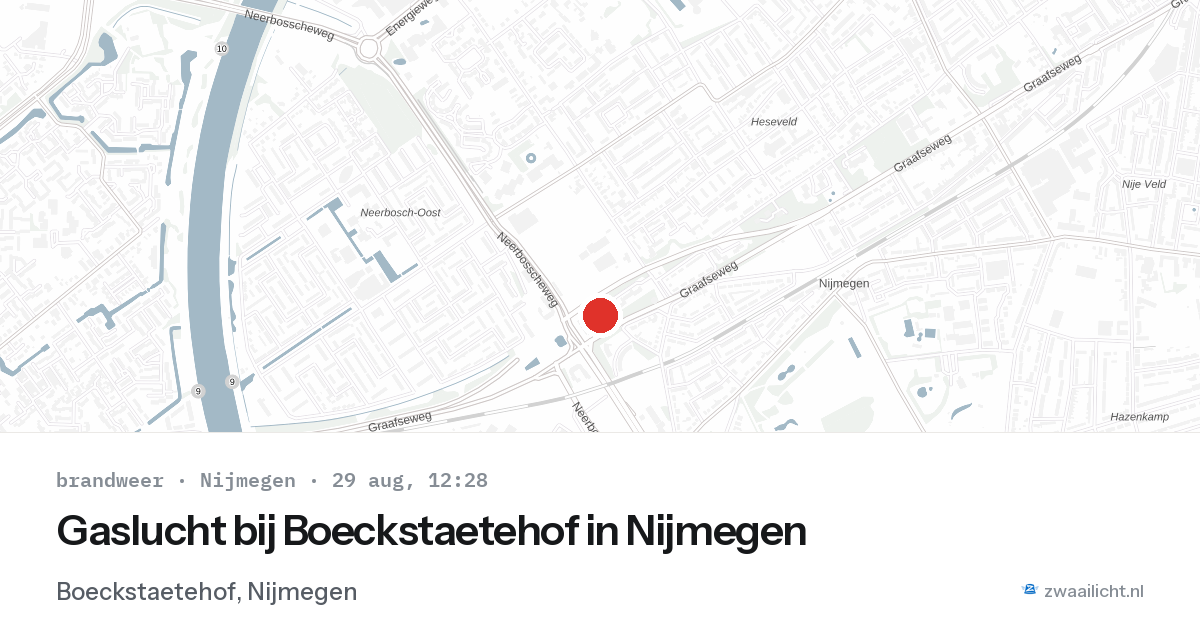 Gaslucht bij Boeckstaetehof in Nijmegen — 29 aug 2026