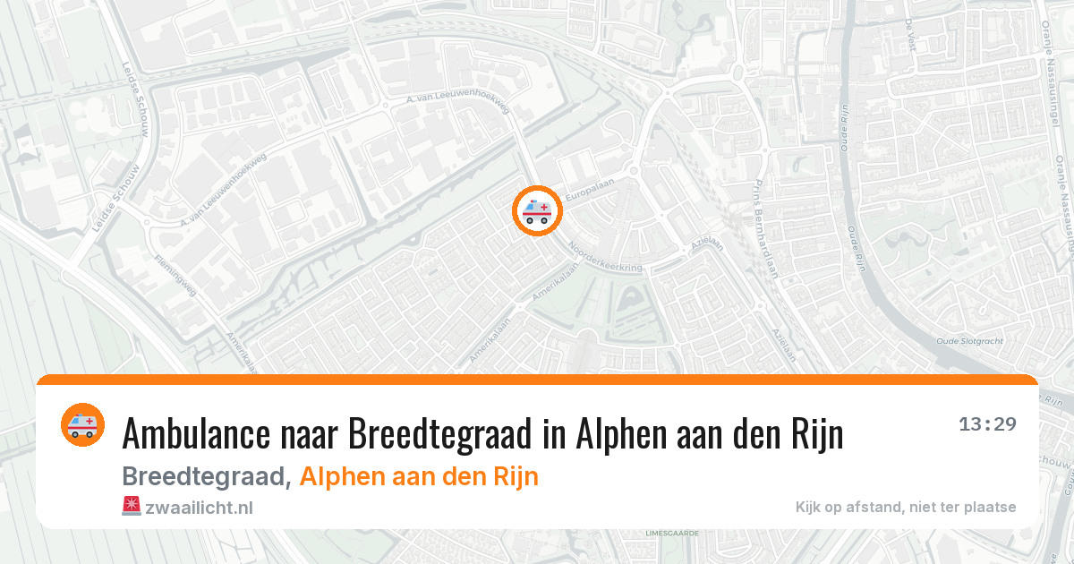 Ambulance naar Breedtegraad in Alphen aan den Rijn — 10 aug 2026