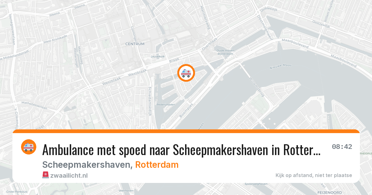 Ambulance met spoed naar Scheepmakershaven in Rotterdam — 10 aug 2026