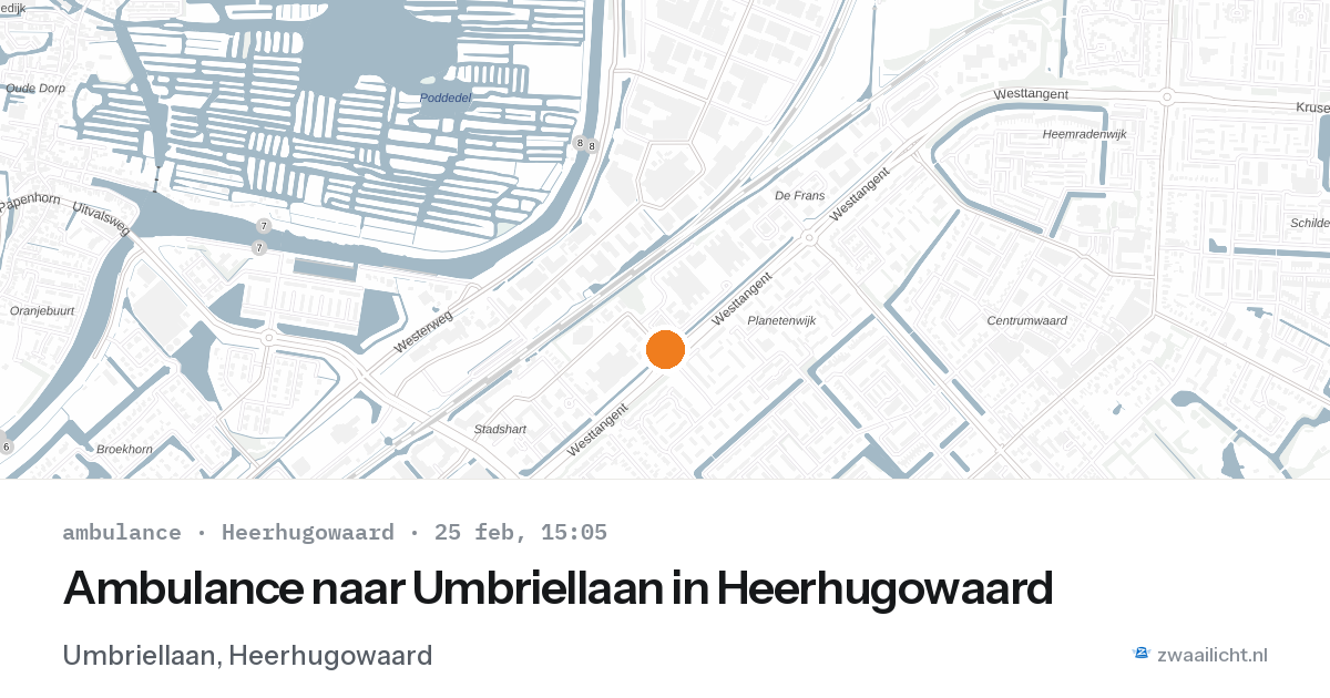 Ambulance naar Umbriellaan in Heerhugowaard — 25 feb 2026