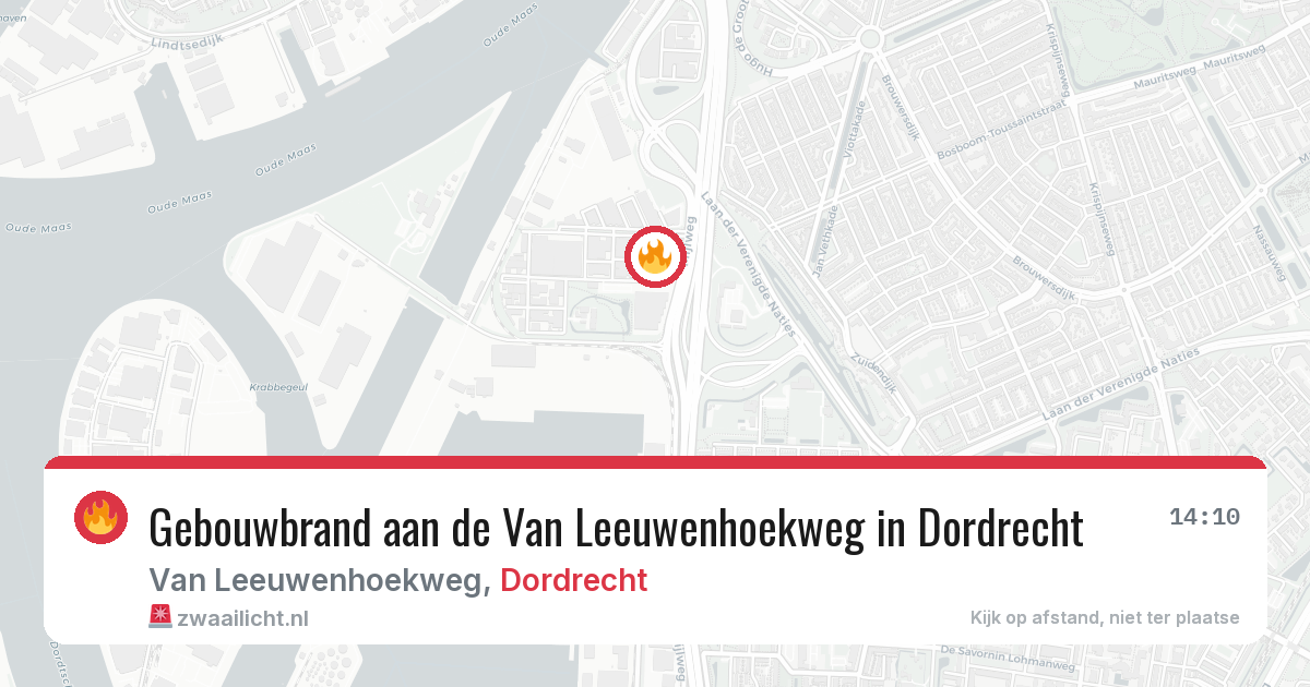 Gebouwbrand aan de Van Leeuwenhoekweg in Dordrecht — 31 jul 2026