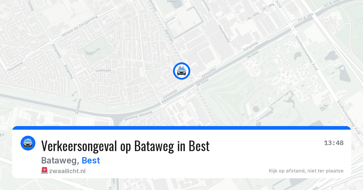 Verkeersongeval op Bataweg in Best — 10 mei 2026