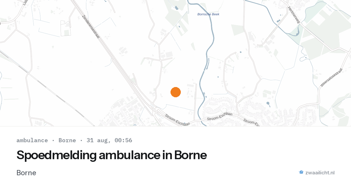 Spoedmelding ambulance in Borne — 30 aug 2026