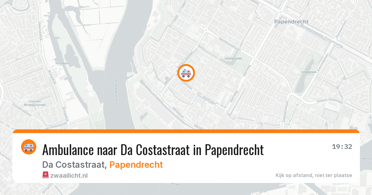 Ambulance naar Da Costastraat in Papendrecht — 3 aug 2026