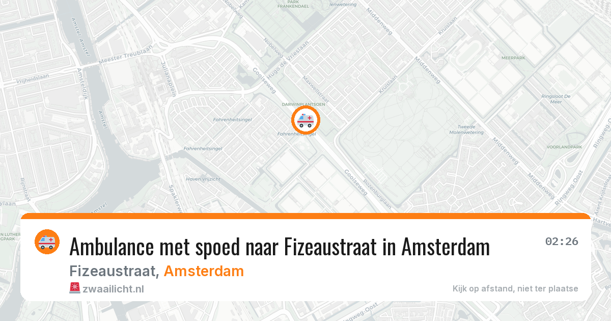 Ambulance met spoed naar Fizeaustraat in Amsterdam — 21 jun 2026