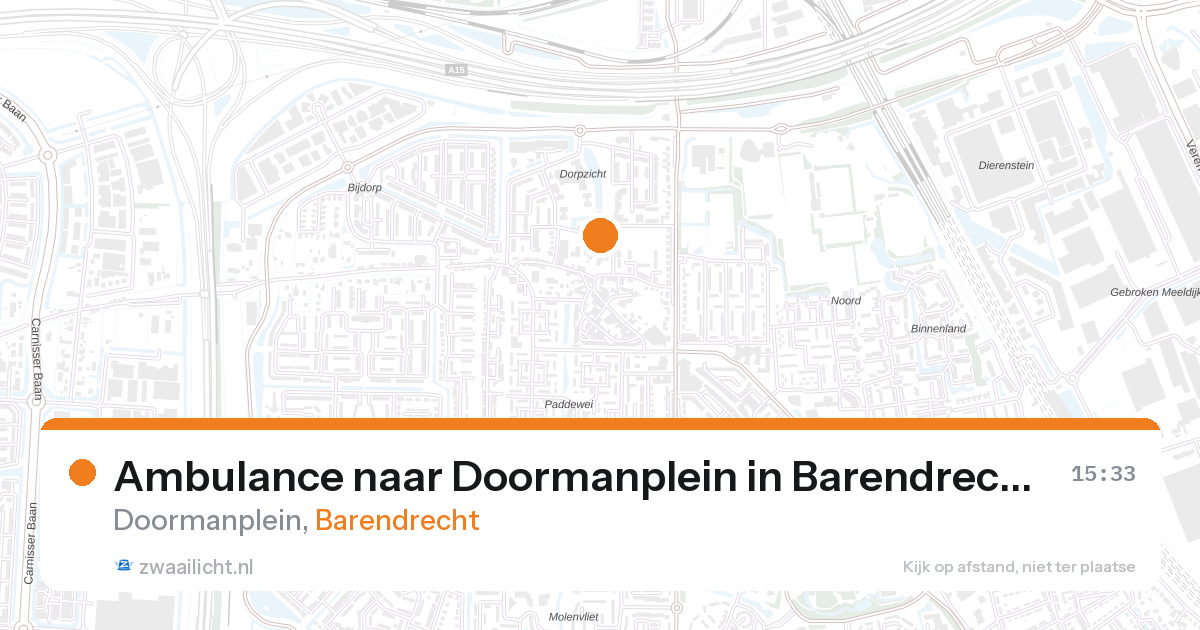 Ambulance naar Doormanplein in Barendrecht — 28 aug 2026