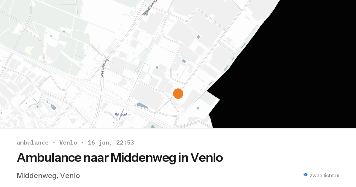 Ambulance naar Middenweg in Venlo — 16 jun 2026