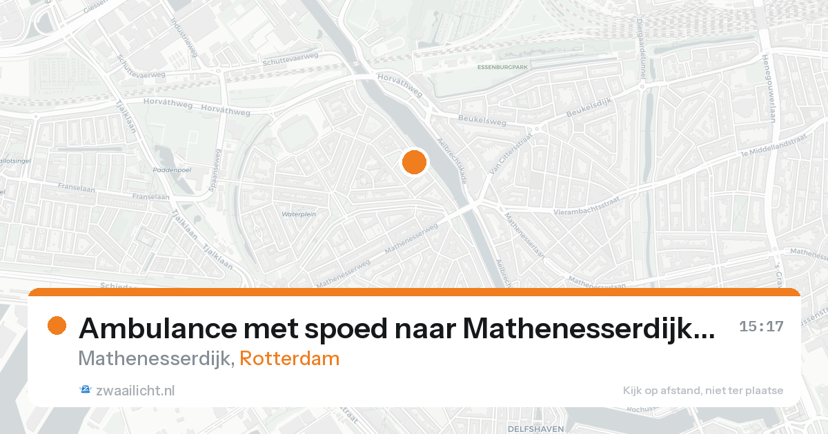 Ambulance met spoed naar Mathenesserdijk in Rotterdam — 15 aug 2026