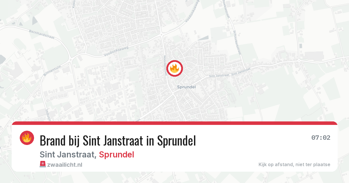 Brand bij Sint Janstraat in Sprundel — 18 mrt 2026
