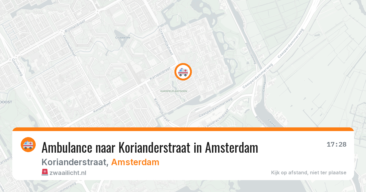 Ambulance naar Korianderstraat in Amsterdam — 30 jun 2026