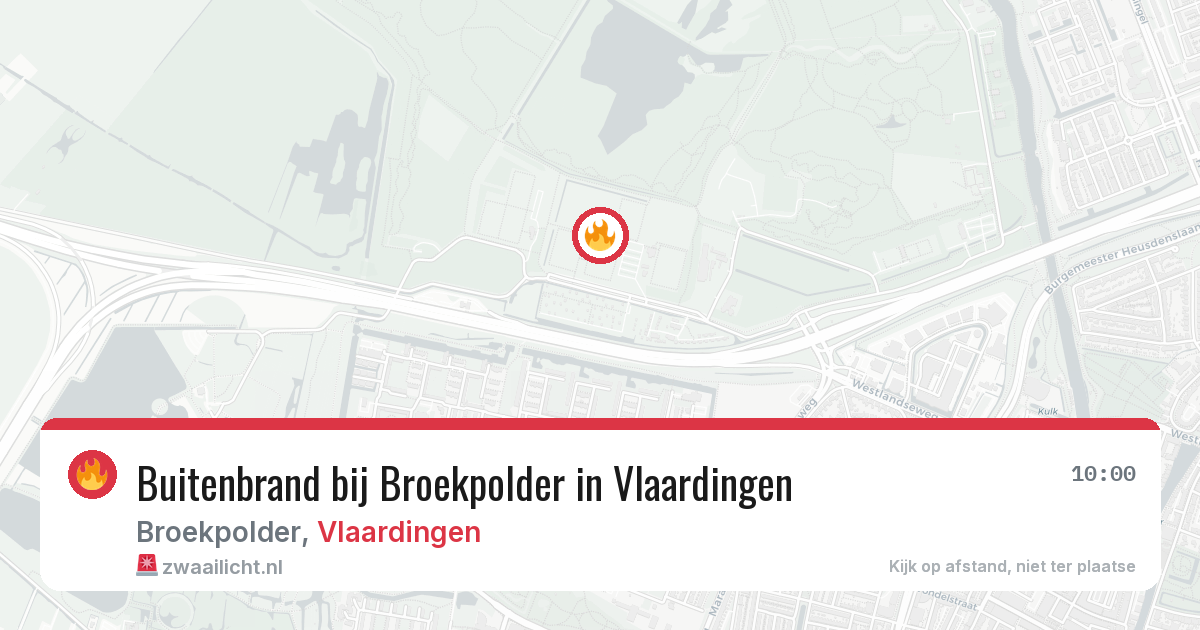 Buitenbrand bij Broekpolder in Vlaardingen — 23 mrt 2026