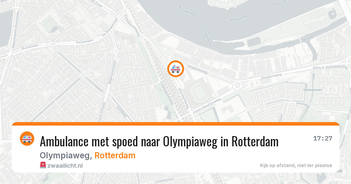 Ambulance met spoed naar Olympiaweg in Rotterdam — 30 mei 2026