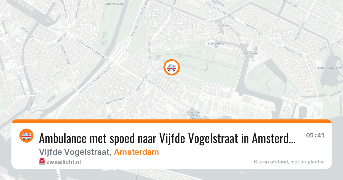 Ambulance met spoed naar Vijfde Vogelstraat in Amsterdam — 22 jul 2026
