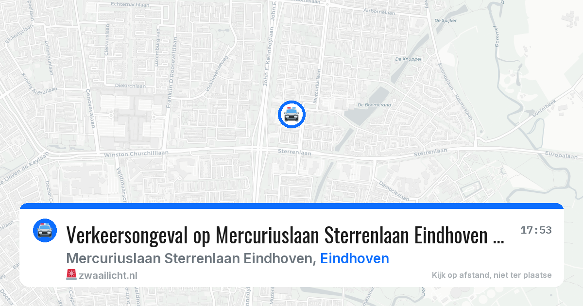 Verkeersongeval op Mercuriuslaan Sterrenlaan Eindhoven in Eindhoven — 23 apr 2026