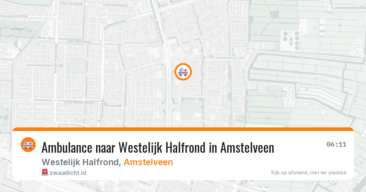 Ambulance naar Westelijk Halfrond in Amstelveen — 15 jun 2026