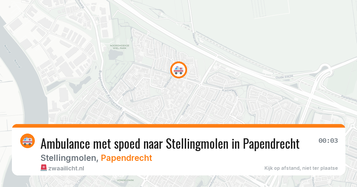 Ambulance met spoed naar Stellingmolen in Papendrecht — 9 apr 2026