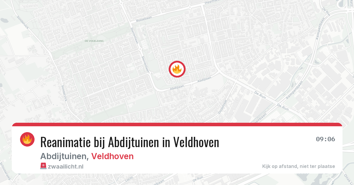 Reanimatie bij Abdijtuinen in Veldhoven — 5 jul 2026