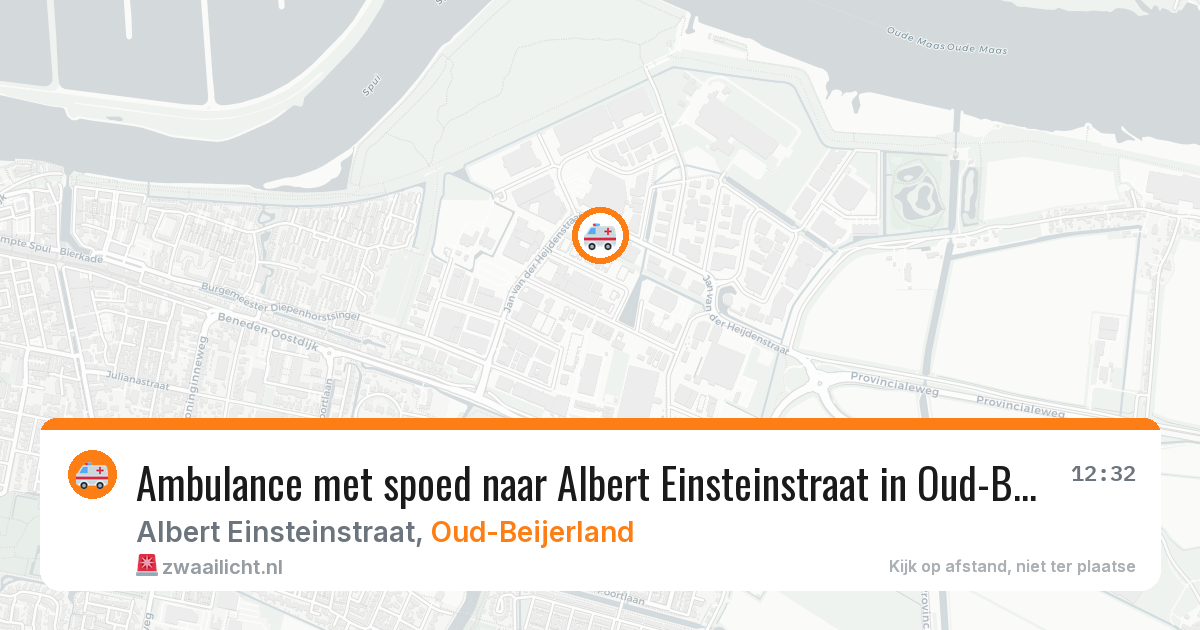 Ambulance met spoed naar Albert Einsteinstraat in Oud-Beijerland — 8 aug 2026