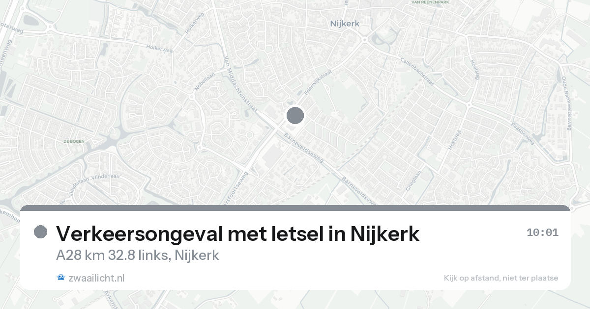 Verkeersongeval met letsel in Nijkerk — 31 jan 2026