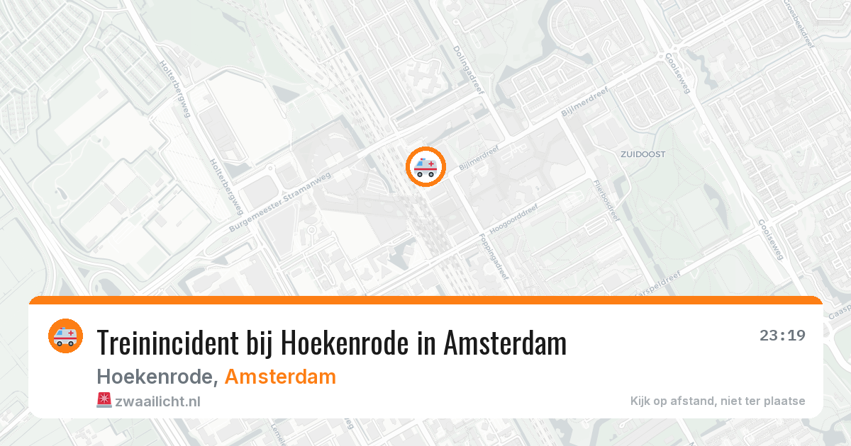 Treinincident bij Hoekenrode in Amsterdam — 23 mei 2026