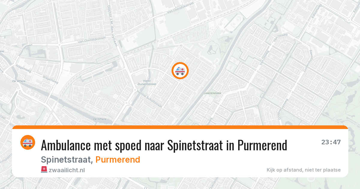 Ambulance met spoed naar Spinetstraat in Purmerend — 4 jul 2026