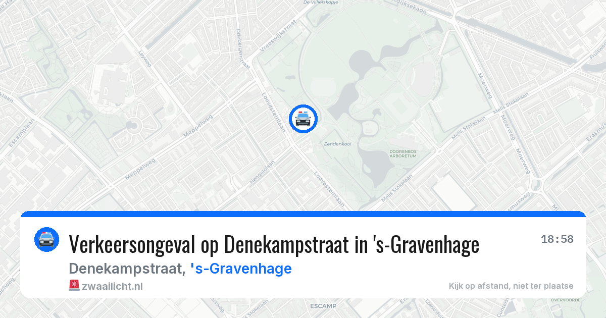 Verkeersongeval op Denekampstraat in 's-Gravenhage — 16 jul 2026