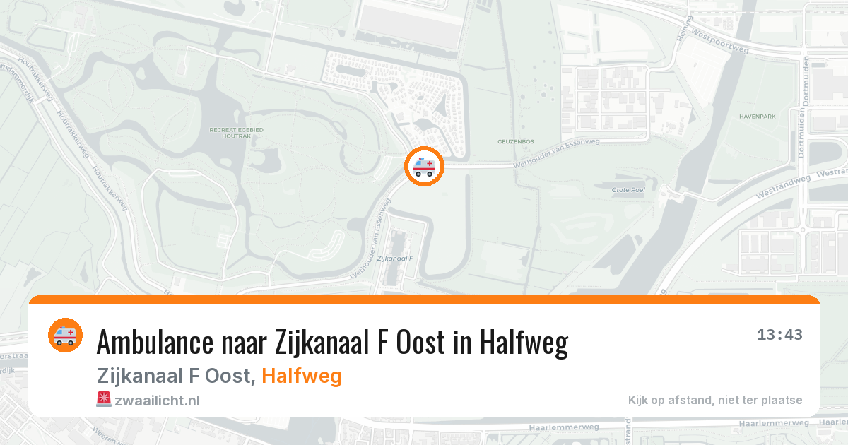 Ambulance naar Zijkanaal F Oost in Halfweg — 27 apr 2026