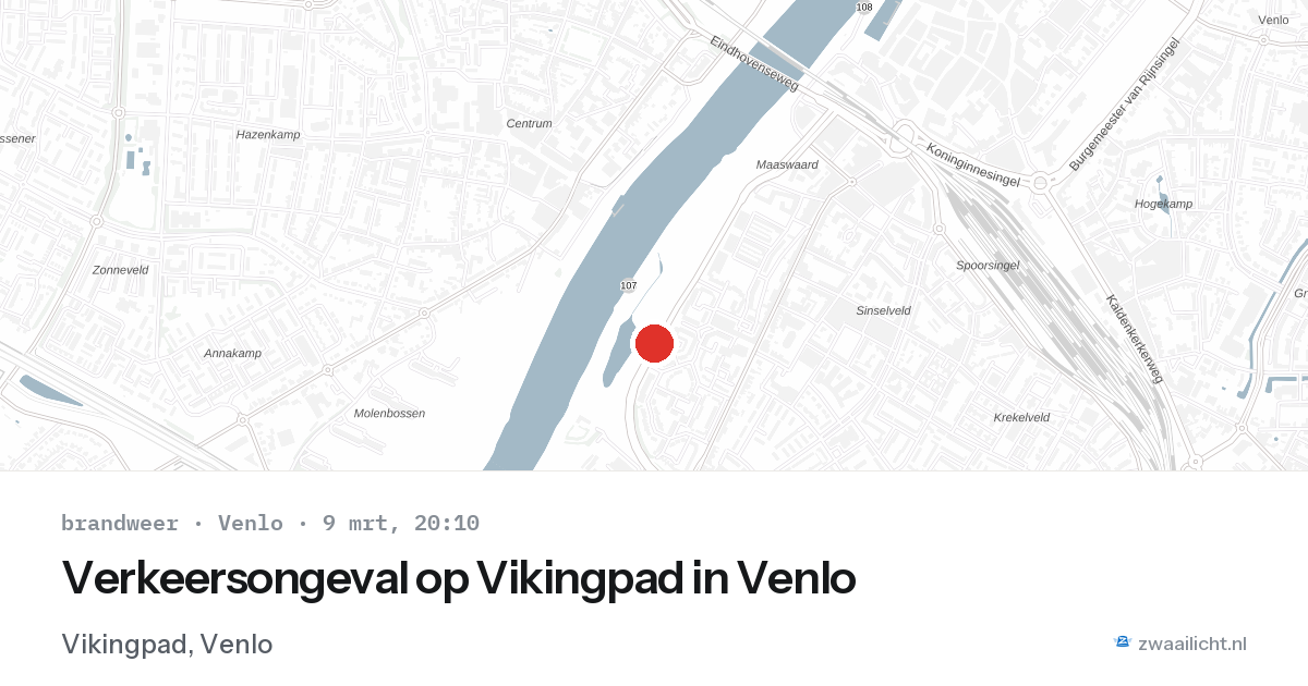 Verkeersongeval op Vikingpad in Venlo — 9 mrt 2026