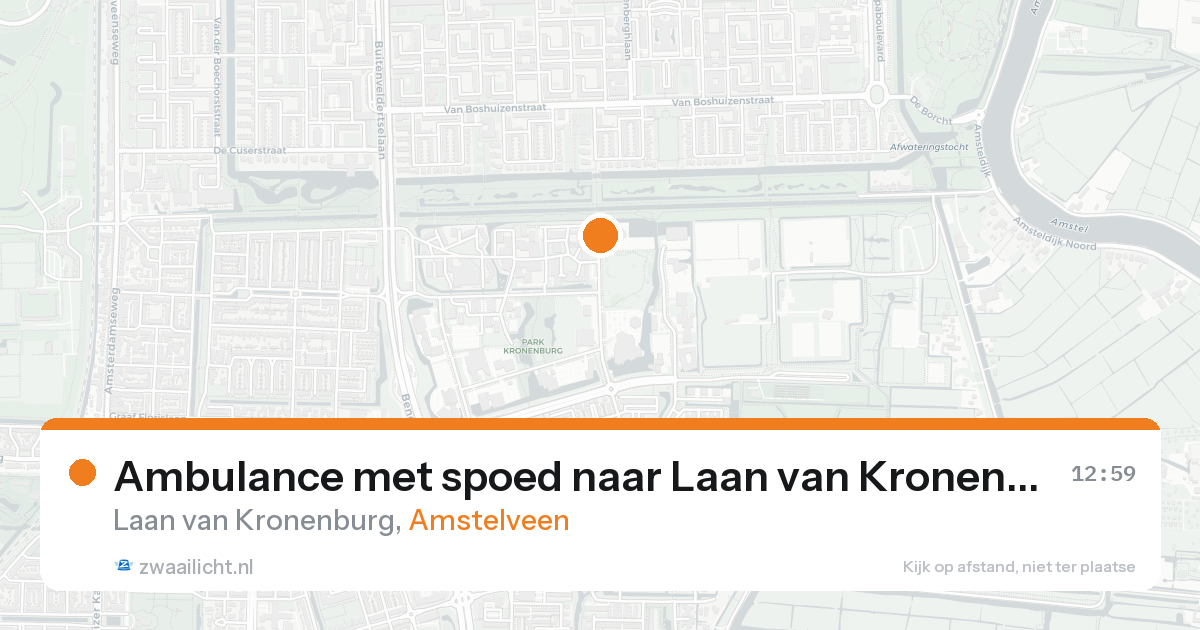 Ambulance met spoed naar Laan van Kronenburg in Amstelveen — 24 aug 2026