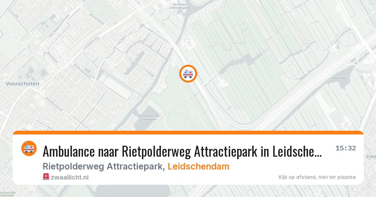 Ambulance naar Rietpolderweg Attractiepark in Leidschendam — 24 mei 2026