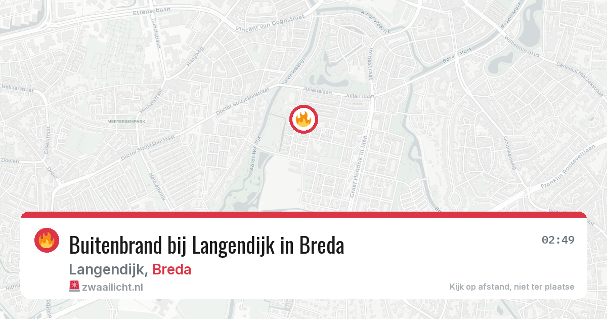 Buitenbrand bij Langendijk in Breda — 29 jun 2026