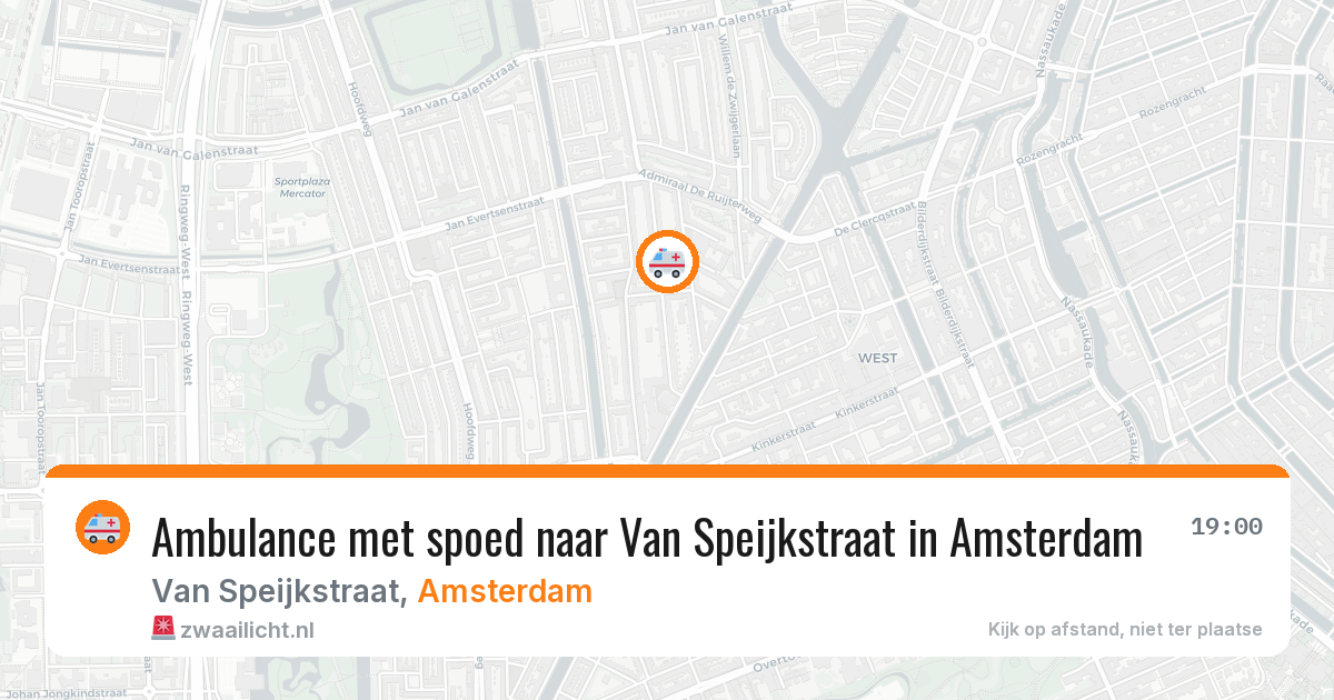 Ambulance met spoed naar Van Speijkstraat in Amsterdam — 1 jul 2026