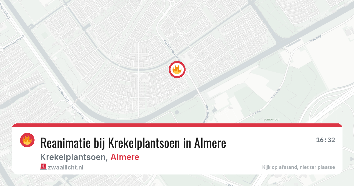 Reanimatie bij Krekelplantsoen in Almere — 6 aug 2026