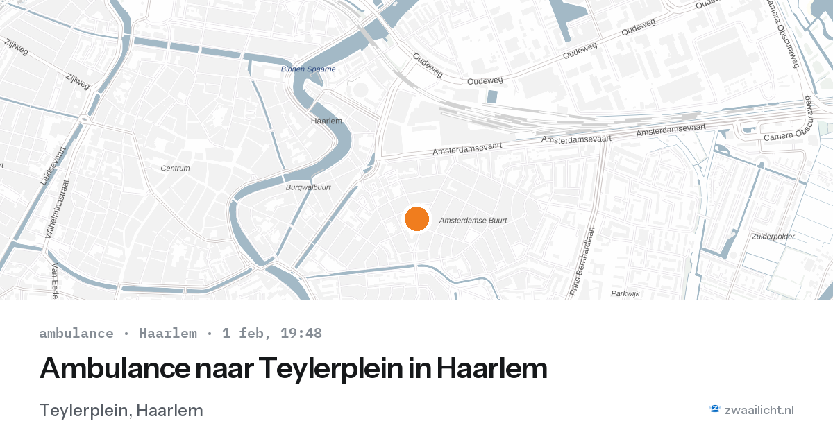 Ambulance naar Teylerplein in Haarlem — 1 feb 2026