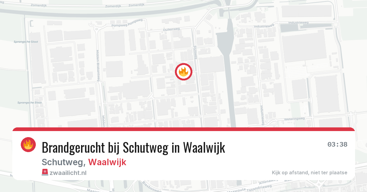 Brandgerucht bij Schutweg in Waalwijk — 29 jun 2026