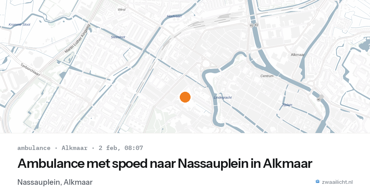 Ambulance met spoed naar Nassauplein in Alkmaar — 2 feb 2026