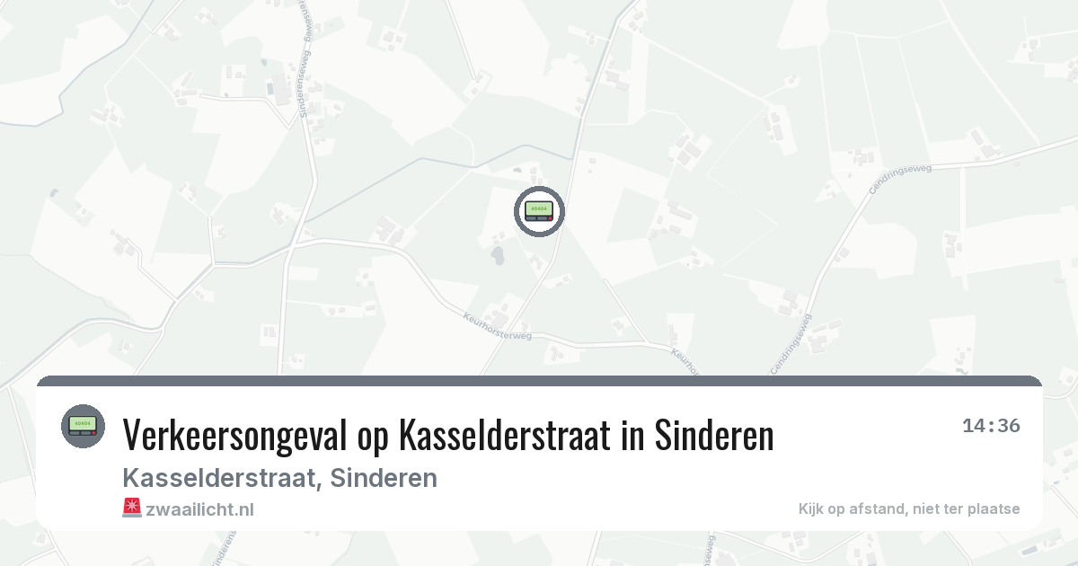 Verkeersongeval op Kasselderstraat in Sinderen — 14 jun 2026