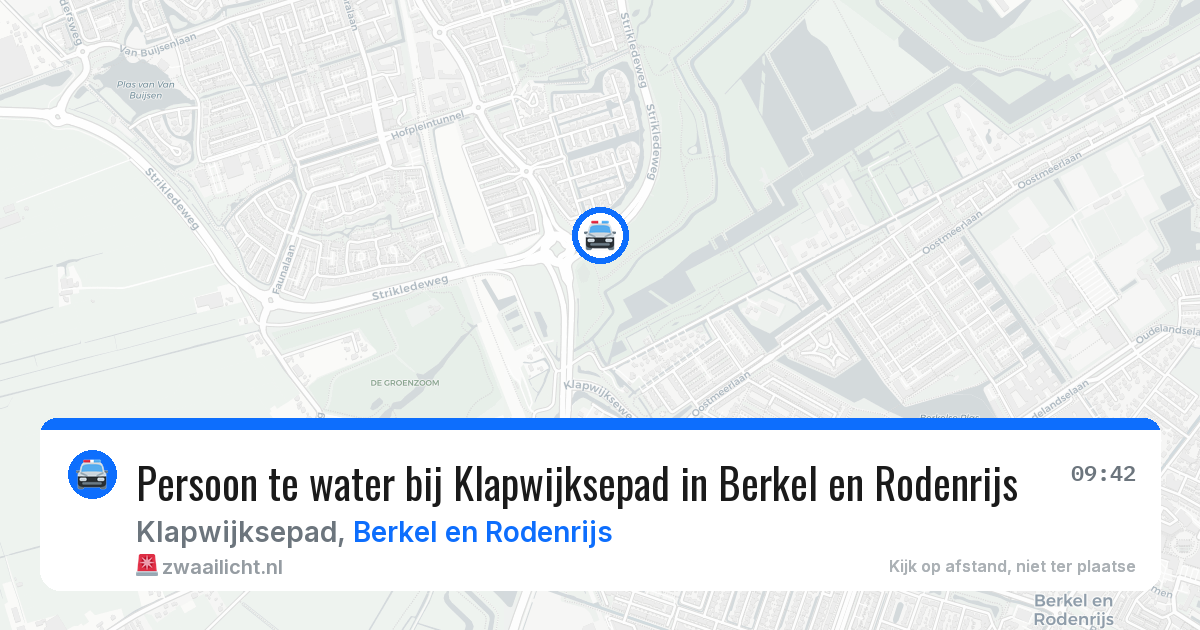 Persoon te water bij Klapwijksepad in Berkel en Rodenrijs — 23 jun 2026