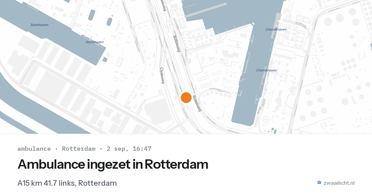 Ambulance ingezet in Rotterdam — 2 sep 2026 | 🚨 Zwaailicht.nl