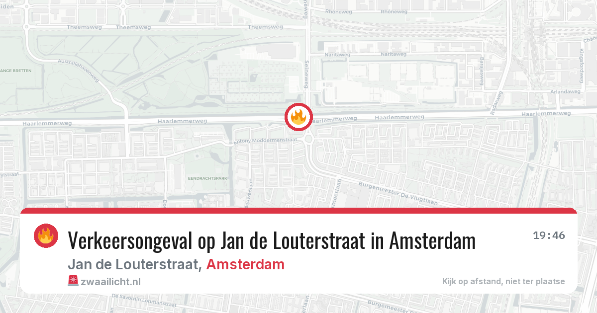 Verkeersongeval op Jan de Louterstraat in Amsterdam — 6 aug 2026