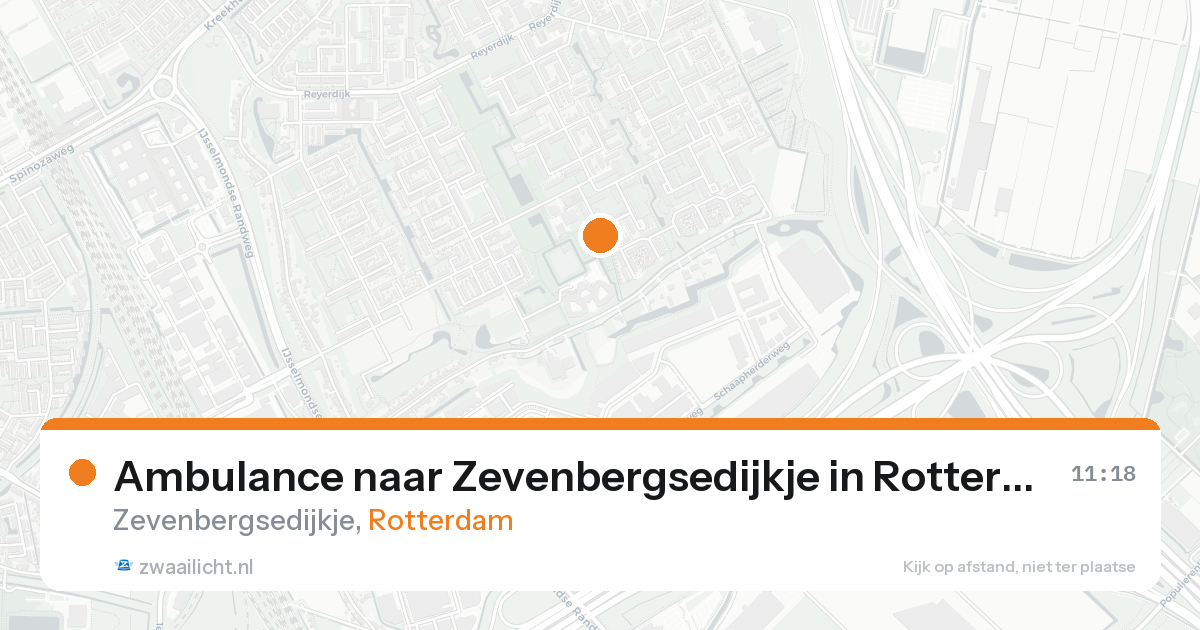 Ambulance naar Zevenbergsedijkje in Rotterdam — 20 aug 2026